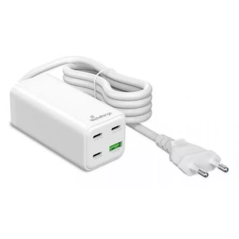 Ładowarka sieciowa MediaRange MRMA124 100 W AC, 3x USB-C, wejście 100–240 V, kabel 1,5 m, biała