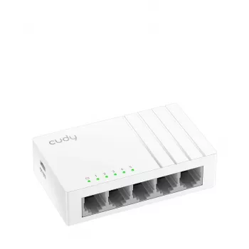 Przełącznik sieciowy Cudy GS105U — Niezarządzalny 5-portowy Gigabit Ethernet (10/100/1000), biały, 5 V