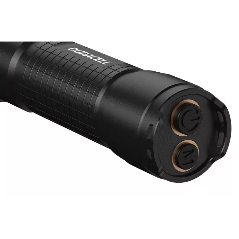 Latarka Duracell DF2500R — czarna, ręczna latarka akumulatorowa