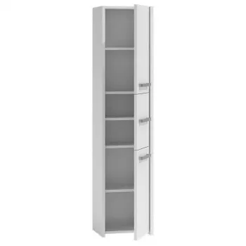 Szafka łazienkowa Top e shop S43 BIEL — wolnostojąca, 6 półek, 400×300×1700 mm, biała