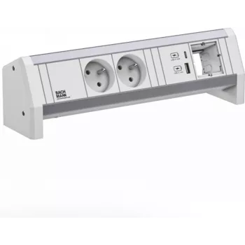 Listwa zasilająca Bachmann DESK 2xUTE model 902.0298 — biurkowa dystrybucja zasilania z 2 gniazdami UTE