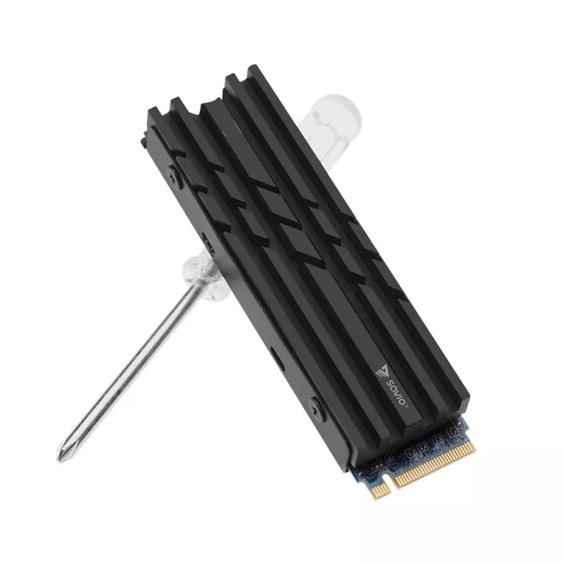 Chłodnica powietrza SAVIO M.2 NVMe 2280 AK-60 Czarny radiator dla SSD 22x80 mm