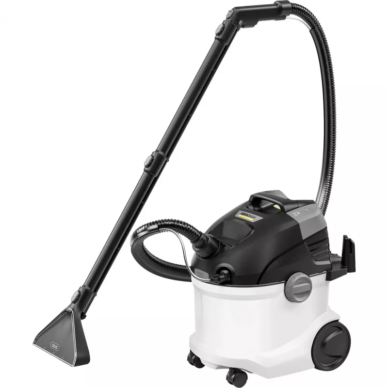 Odkurzacz cylindryczny Kärcher SE 5 — Do czyszczenia na sucho i mokro, turbina 1000 W, zbiornik 4 L na brudną wodę/4 L na czystą wodę, przewód 6 m
