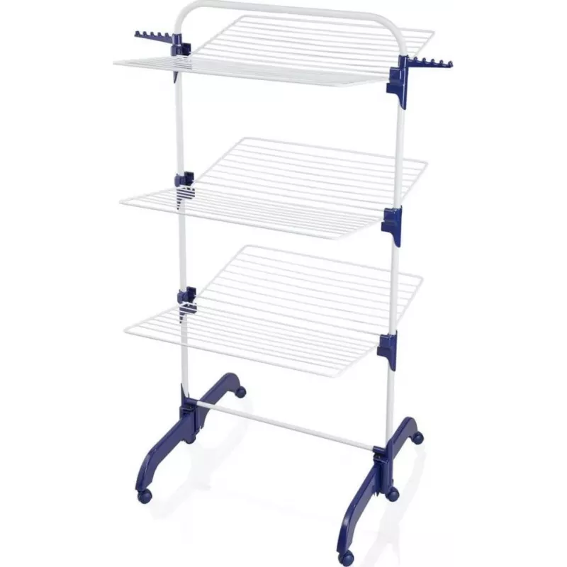 Suszarka na pranie Leifheit Pegasus 1081529, składana suszarka na pranie metal/plastik, powierzchnia suszenia 42 m, kółka, uchwyty na wieszaki, 76,5×700×1450 mm