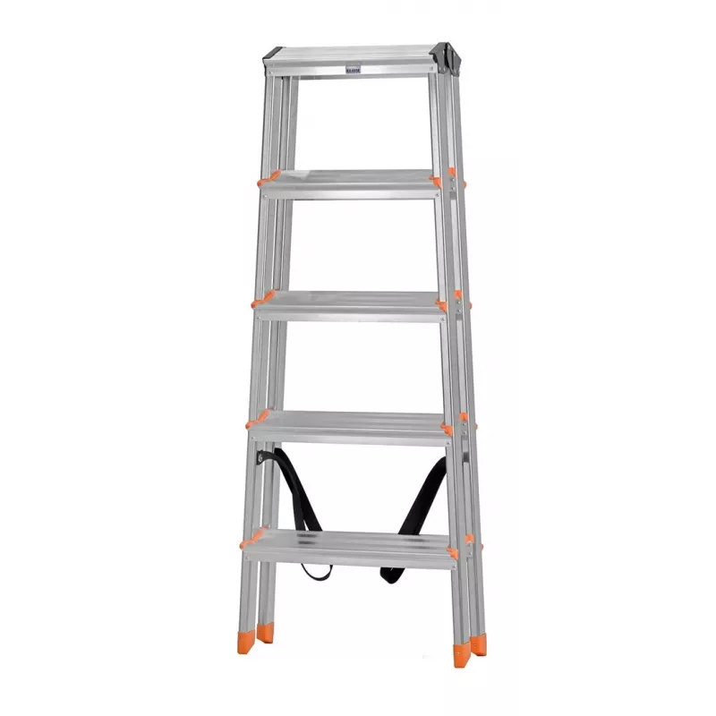 Składana drabina Krause 120410, aluminiowa, 6 stopni, szerokość 480 mm, maks. wysokość 105 cm