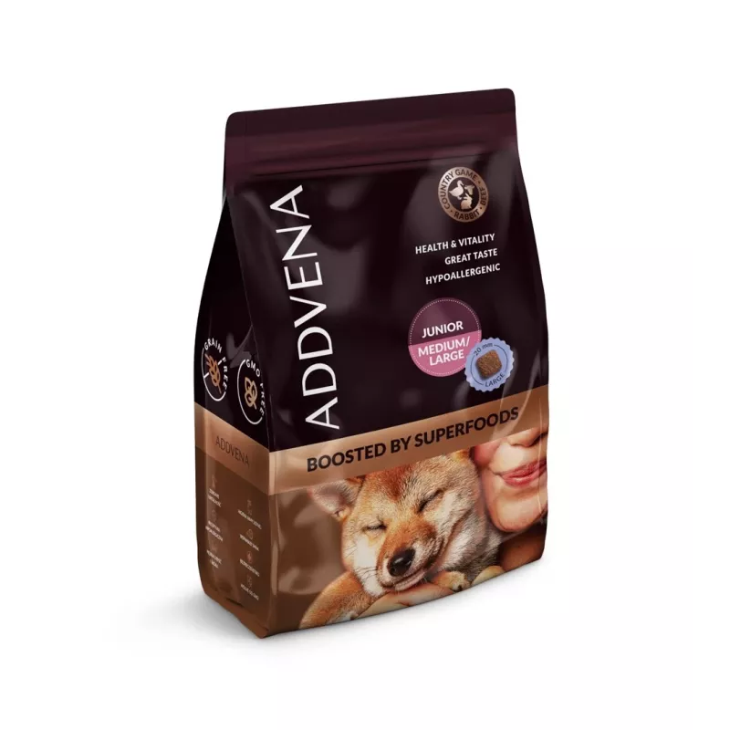 ADDVENA Boosted by superfoods Junior Medium/Large Beef - sucha karma dla psa - 2,5 kg