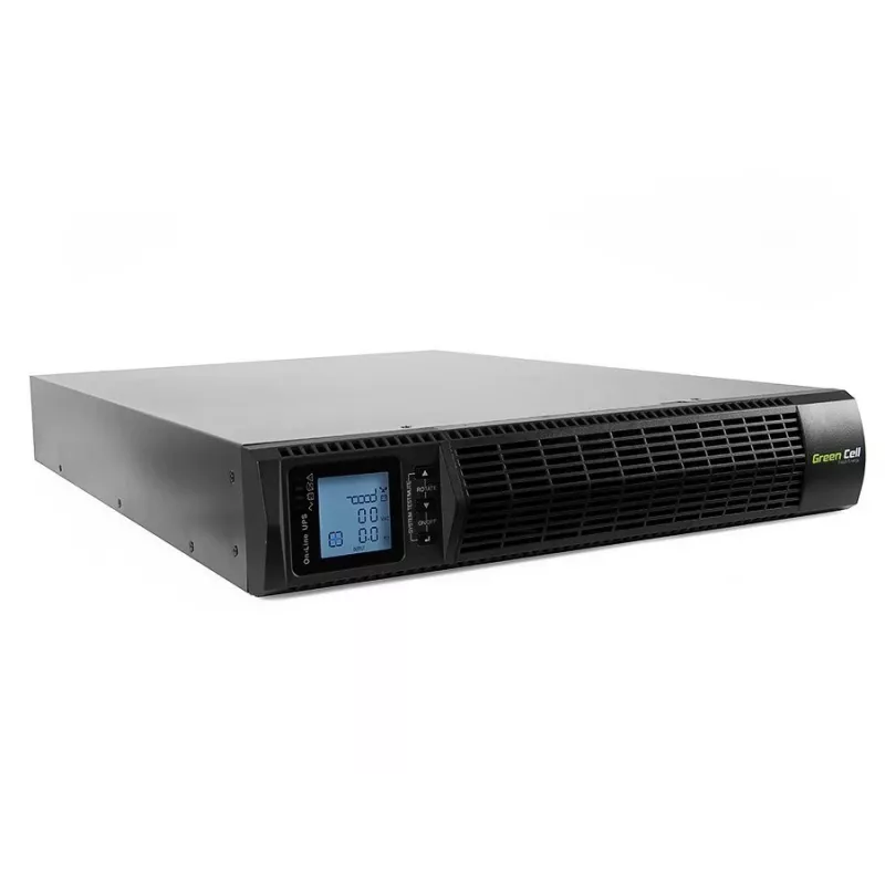 Zasilacz bezprzerwowy zielony Cell UPS15 — Online podwójna konwersja 3 kVA (2700 W), 6 gniazd AC, czysty sinus, LCD, tower, 6×12V/9Ah akumulatory