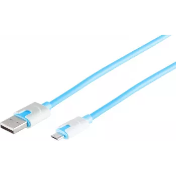 Kabel USB S/CONN 14-50013 USB 2.0 2m USB A Micro-USB B Niebieski