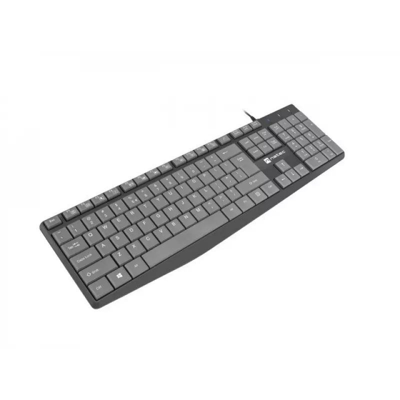 Przewodowa klawiatura pełnowymiarowa NATEC NKL-1507 USB QWERTY US International szaro-czarna, 105 klawiszy, klawiatura numeryczna