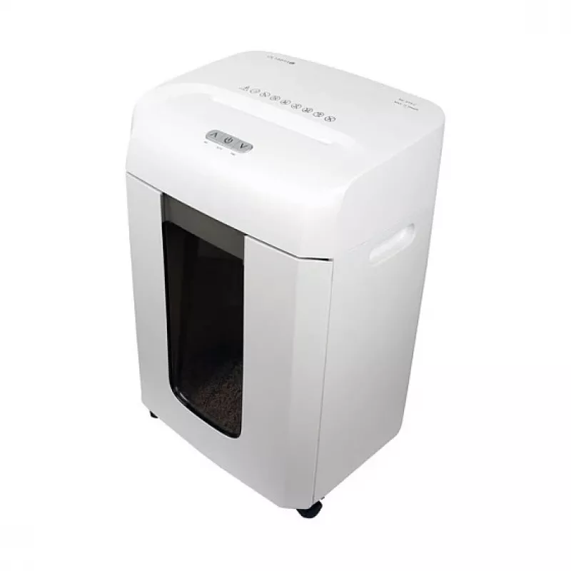 Niszczarka do papieru Olympia MC 615.2 — Mikrocięcie P-5, podawanie 22 cm, pojemność 15 arkuszy, 65 dB, biała