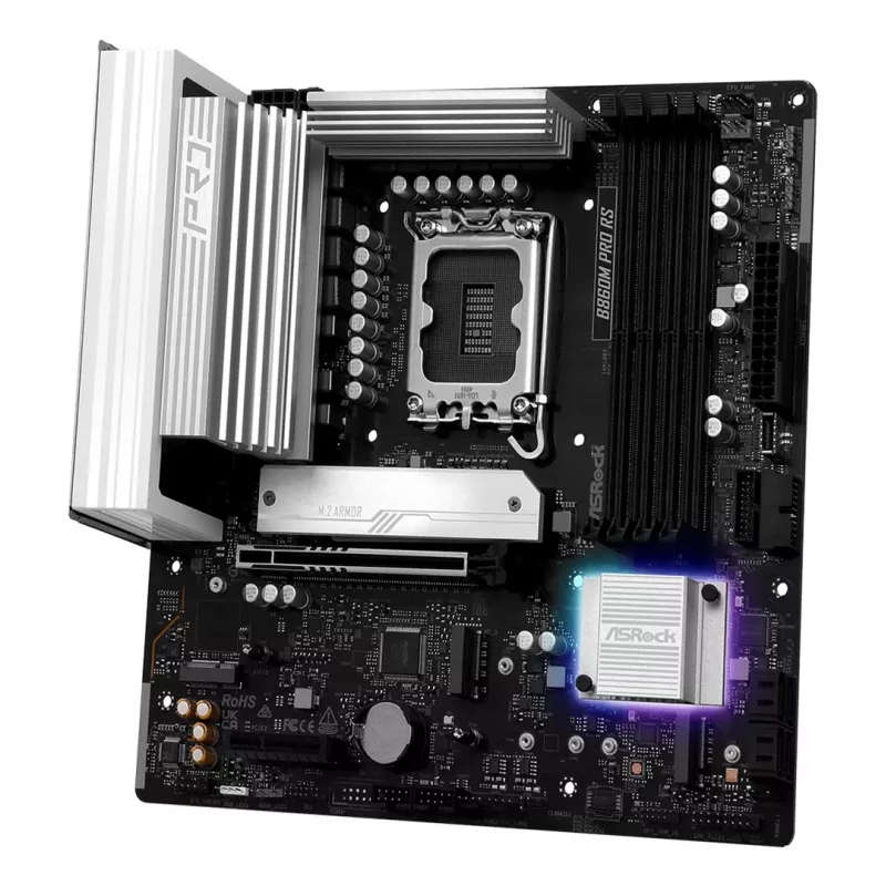 Płyta główna ASROCK B860M Pro RS — Intel B860, LGA 1851, micro ATX, DDR5, 4× DIMM, 2.5Gb LAN, 1×PCIe5 x16