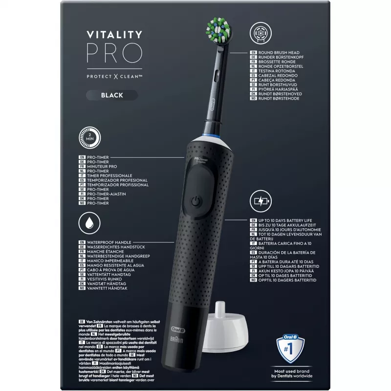 Oral-B Vitality Pro D103 Duo, Elektrische Zahnbürste schwarz/lila, Black/Lilac Violet, inkl. 2. Handstück