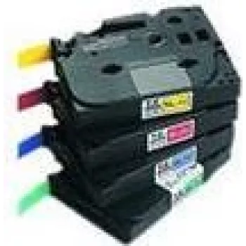 Taśma do etykieciarki Brother z laminatem błyszczącym - 12 mm, czarny/żółty TZ