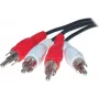 S/CONN 2 x 2 RCA 10 m kabel audio Czarne Czerwone Białe Męski Męski