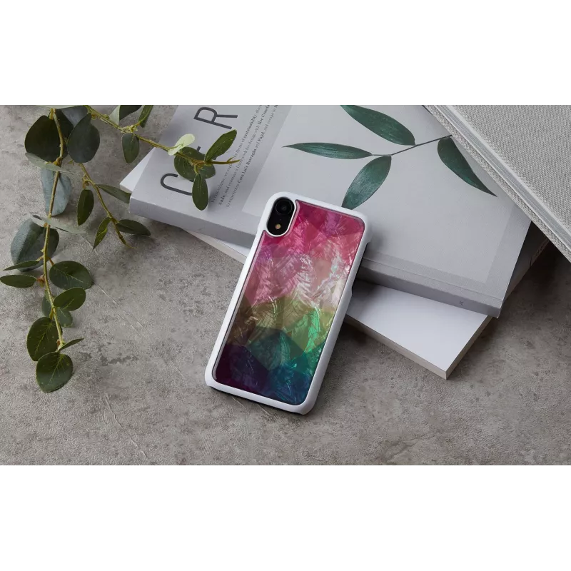 Etui na smartfona iKins do iPhone XR – wzór kwiatów wodnych, biały