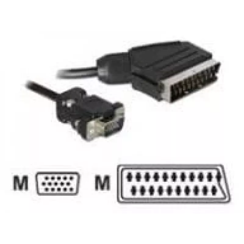 adapter kablowya wideo DeLOCK 65028 SCART (21-pin) do VGA (D-Sub) 2 m