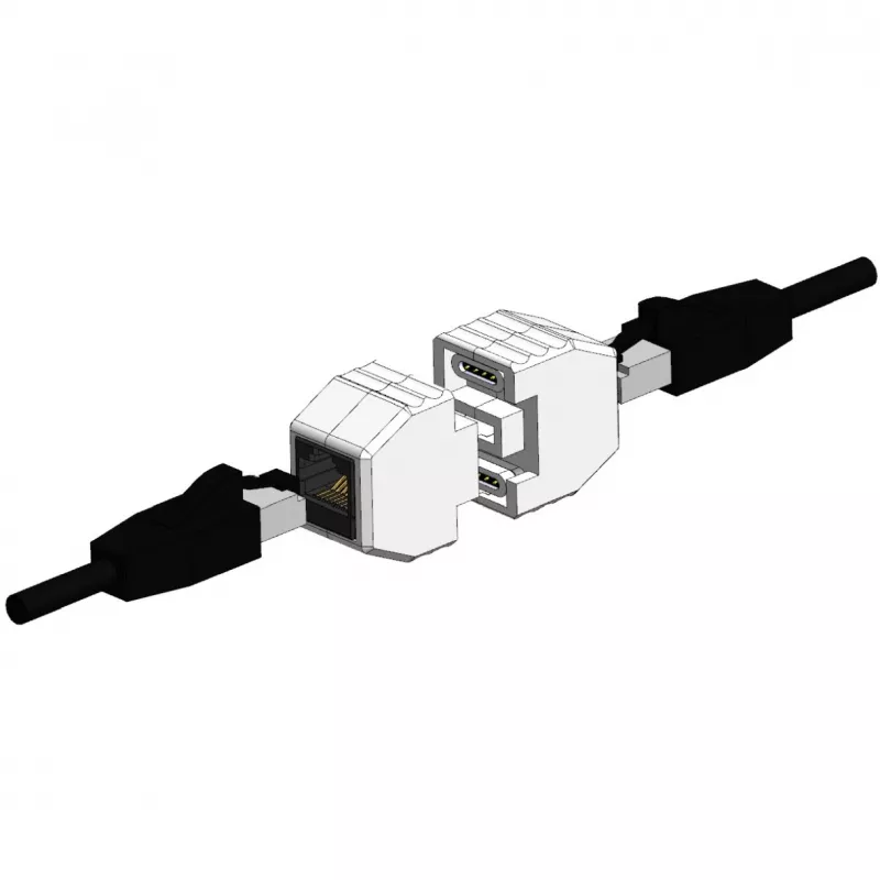 Złączka RJ45 ALLNET TP-TP CAT6A 8-stykowa magnetyczna z obsługą PoE 10G