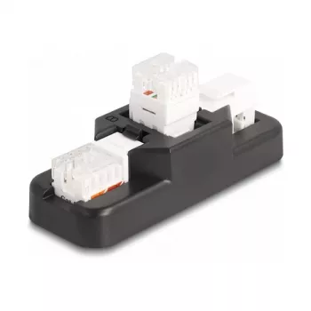 DeLOCK Keystone LSA Set RJ45 RJ11 Cat.6 czarny uchwyt zatrzaskowy