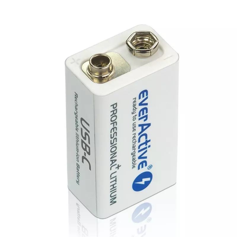 Akumulator wielokrotnego ładowania everActive 6F22/9V Li-ion 550 mAh z USB TYPE C