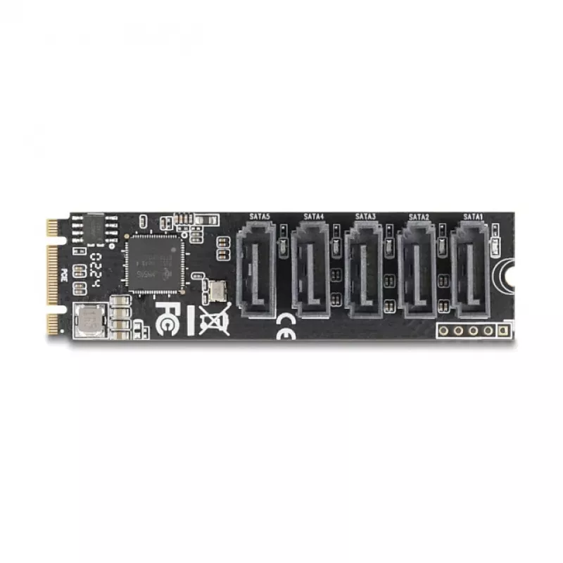 Wewnętrzny adapter SATA DELOCK 64241 M.2 (Key B+M) na 5x SATA ze wskaźnikami LED, do PC