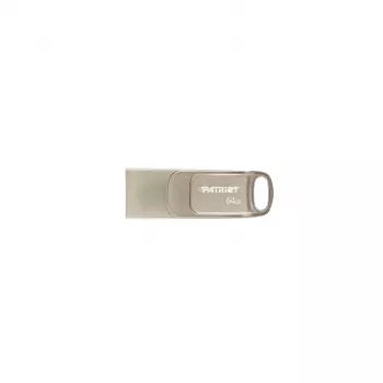 Pamięć USB flash PATRIOT PS64GT560DS5D 64 GB USB 3.2 (USB-A i USB-C), obudowa obrotowa ze stopu cynku, srebrna