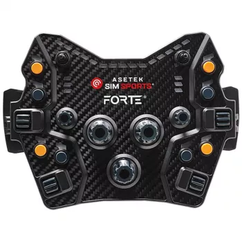 Button Box Asetek SimSports Forte GT — kompaktowy panel sterowania wyścigowego z konfigurowalnymi przyciskami i enkoderami obrotowymi