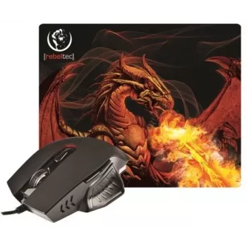 Rebeltec czerwony Dragon - mysz optyczna - 6 przycisków - przewodowa - USB