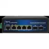 Przemysłowy przełącznik PoE ALLNET ALL-SGI8106PMJ-BT — 6-portowy (4 PoE+), wytrzymała metalowa obudowa
