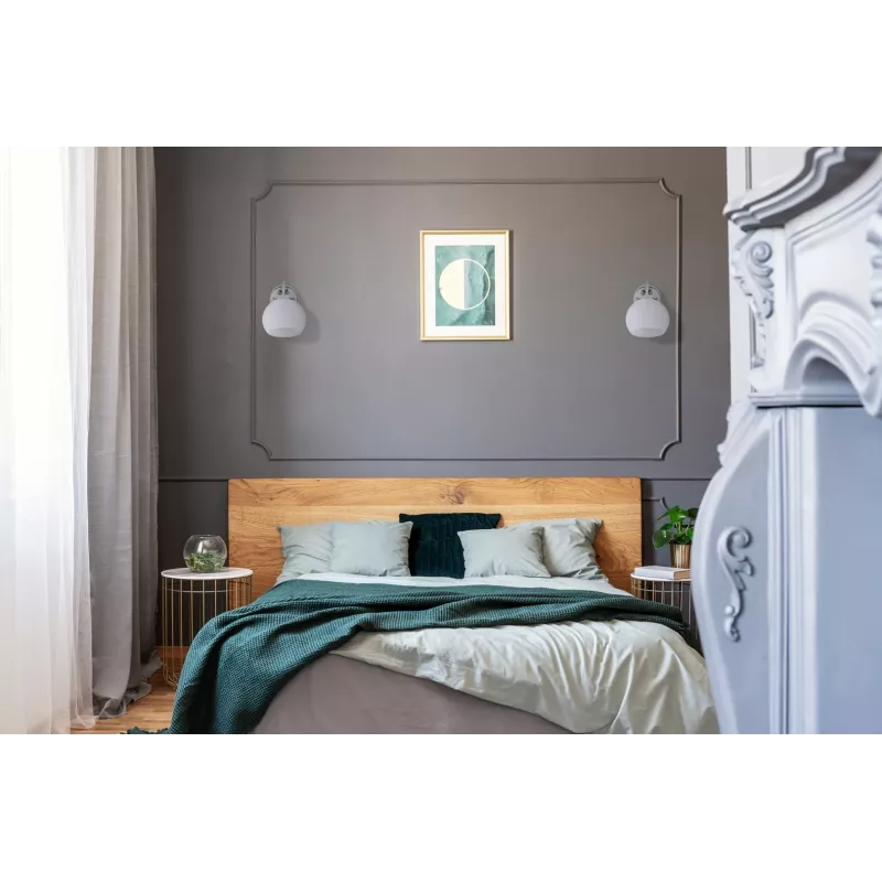 Activejet Classic pojedyncza lampa ścienna - IRMA nikiel E27 do salonu