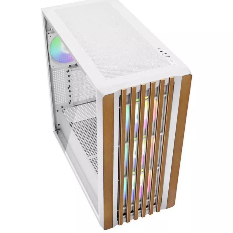 Sharkoon REBEL C70G RGB Full Tower Biały, Drewno