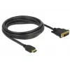 adapter kablowy wideo DeLOCK 85655 3m HDMI Typ A DVI Czarny