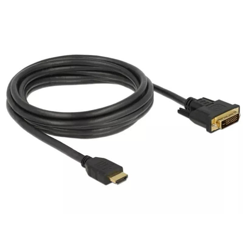adapter kablowy wideo DeLOCK 85655 3m HDMI Typ A DVI Czarny