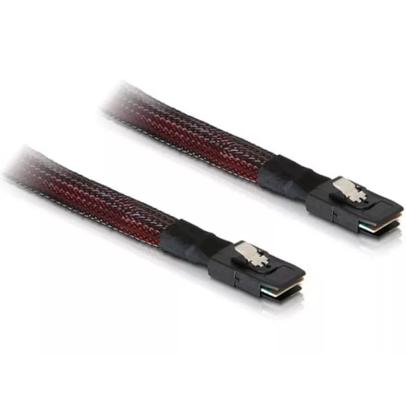 Kabel SAS DeLOCK 83073 0,1 m czarno-czerwony