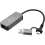Adapter USB-C/A SANDBERG 136-68 z portem Ethernet RJ45 2.5 GbE