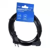 Kabel zasilający SAVIO CL-144, 3 m, kątowa wtyczka 2-pinowa do złącza IEC Typ E, czarny