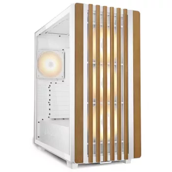 Sharkoon REBEL C70G RGB Full Tower Biały, Drewno