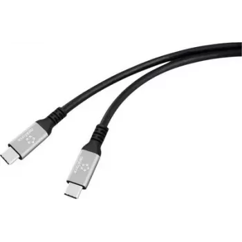 Kabel Renkforce USB-C USB4 Wtyk Wtyk Czarny Aluminiowe wtyki (RF-6805036)