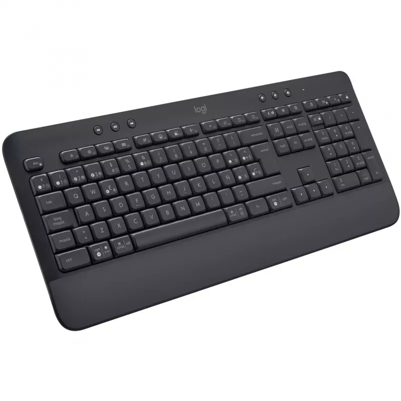 Logitech Signature K650 - Klawiatura - Bezprzewodowa - Bluetooth 5,1 - QWERTY - Hiszpański - Grafit (920-010917)