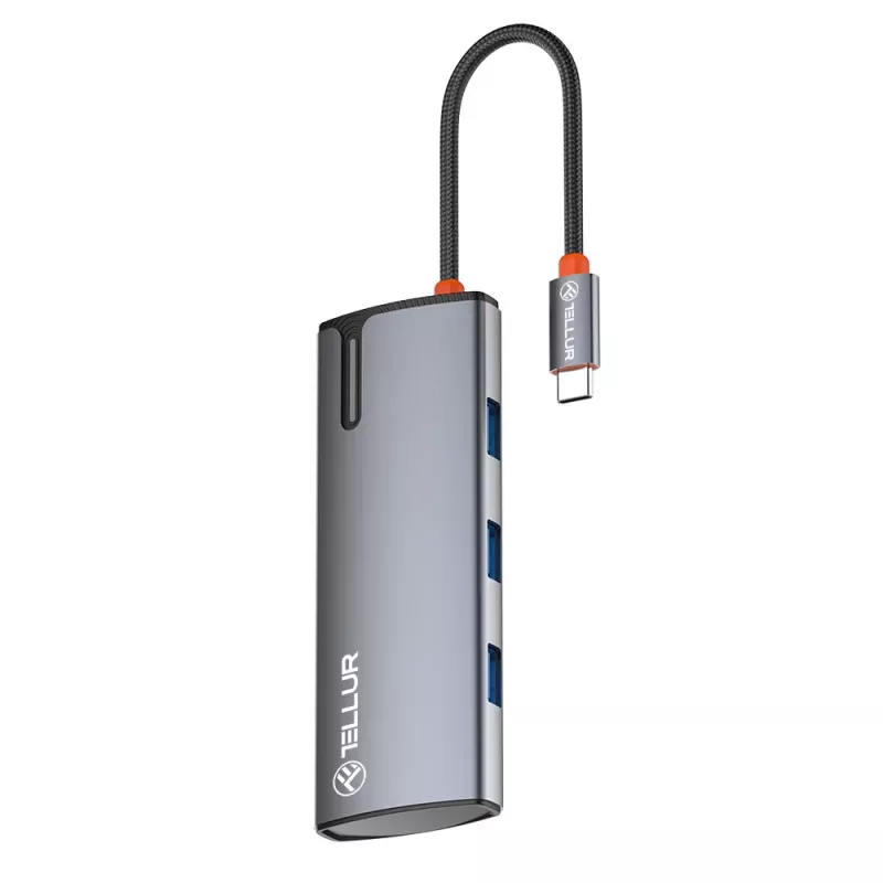 Hub USB-C Tellur TLL321061 z PD 3.0 100W, wyjściem HDMI i 3× portami USB 3.0