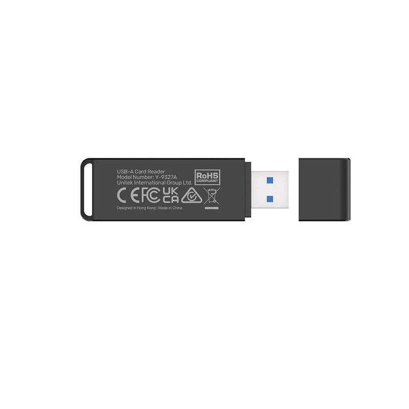 Czytnik kart Unitek Y-9327A USB 3.2 Gen 1 Type-A — MicroSD/SD, 2 gniazda, 5000 Mbit/s, czarny