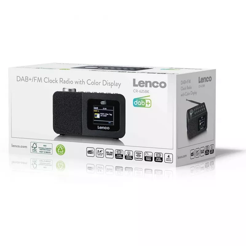 Radio stołowe Lenco CR-625BK — Odbiornik FM/AM z Bluetooth, czarny
