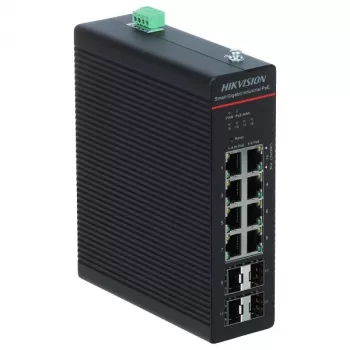 Zarządzalny przełącznik sieciowy Hikvision DS-3T1512HP-SI-8P4F Gigabit Ethernet 8 portów PoE