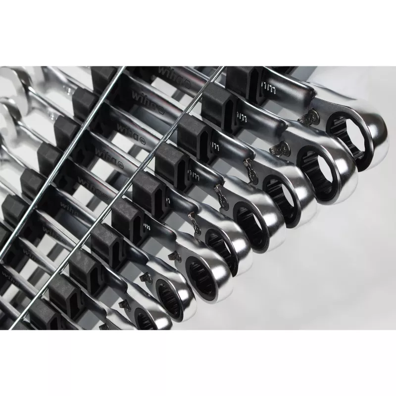 Zestaw kluczy oczkowych z grzechotką Wiha 44661, rewersyjny, 12 sztuk, rozmiary SW 8–19 mm