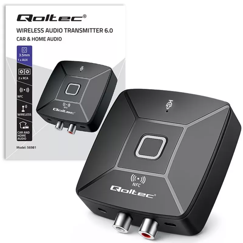 Bezprzewodowy nadajnik/odbiornik audio HiFi QOLTEC model 56981 – mostek audio Bluetooth/line-in