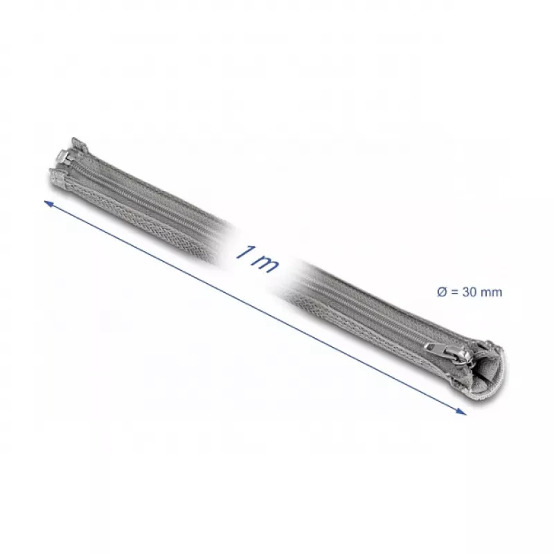 Oplot pleciony DeLOCK 20825 1 m x 30 mm szary