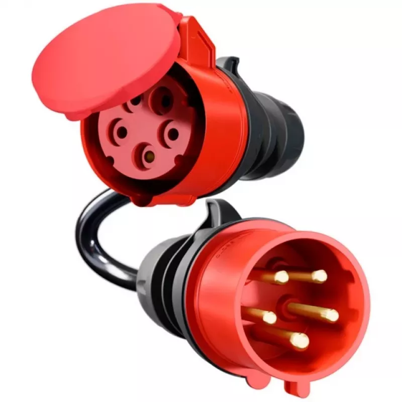 Adapter do Gemini flex 11 kW, CEE czerwona trójfazowa 16A > CEE czerwona 32A (czarny, 30 cm)