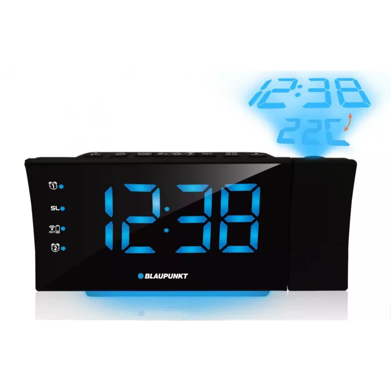 Blaupunkt CRP81USB radiobudzik z projektorem i ładowaniem USB, czarny