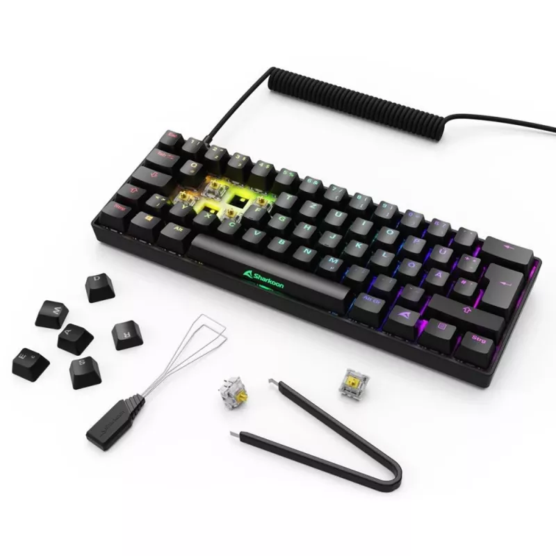 Sharkoon 100065629 klawiatura Home USB QWERTZ niemiecka czarna