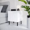 Szafka nocna Cama Meble JUNGLE 53.5×40.5×44 cm biały mat, MDF i płyta wiórowa, czarne nogi, zestaw 2 sztuk