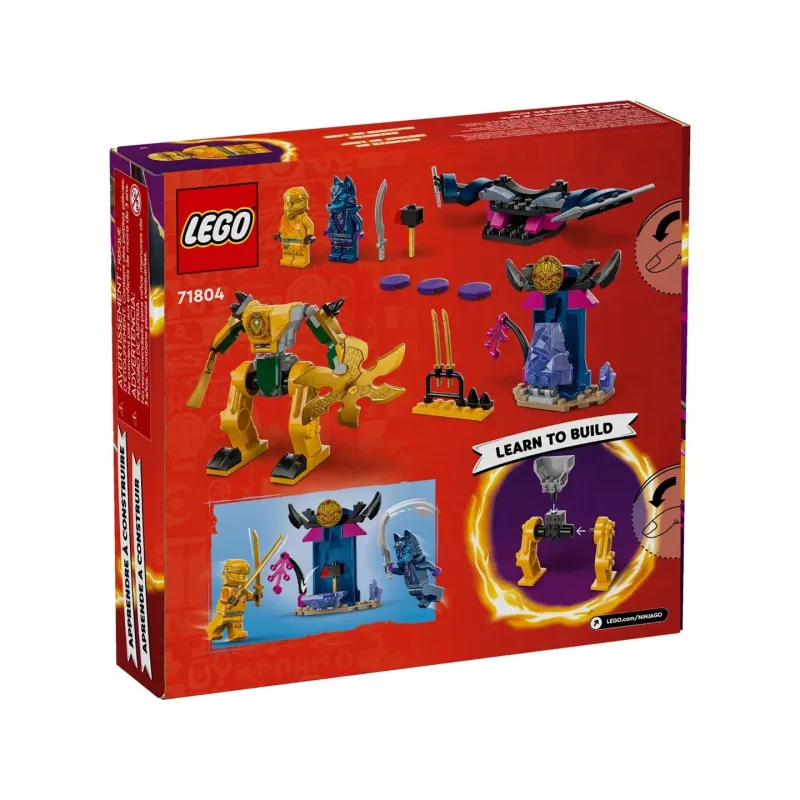 LEGO NINJAGO Arin’s Battle Mech — figurka akcji ninja, zabawka dla chłopców i dziewczynek od 4 lat, zestaw Dragons Rising z minifigurką Arin i mini Katą